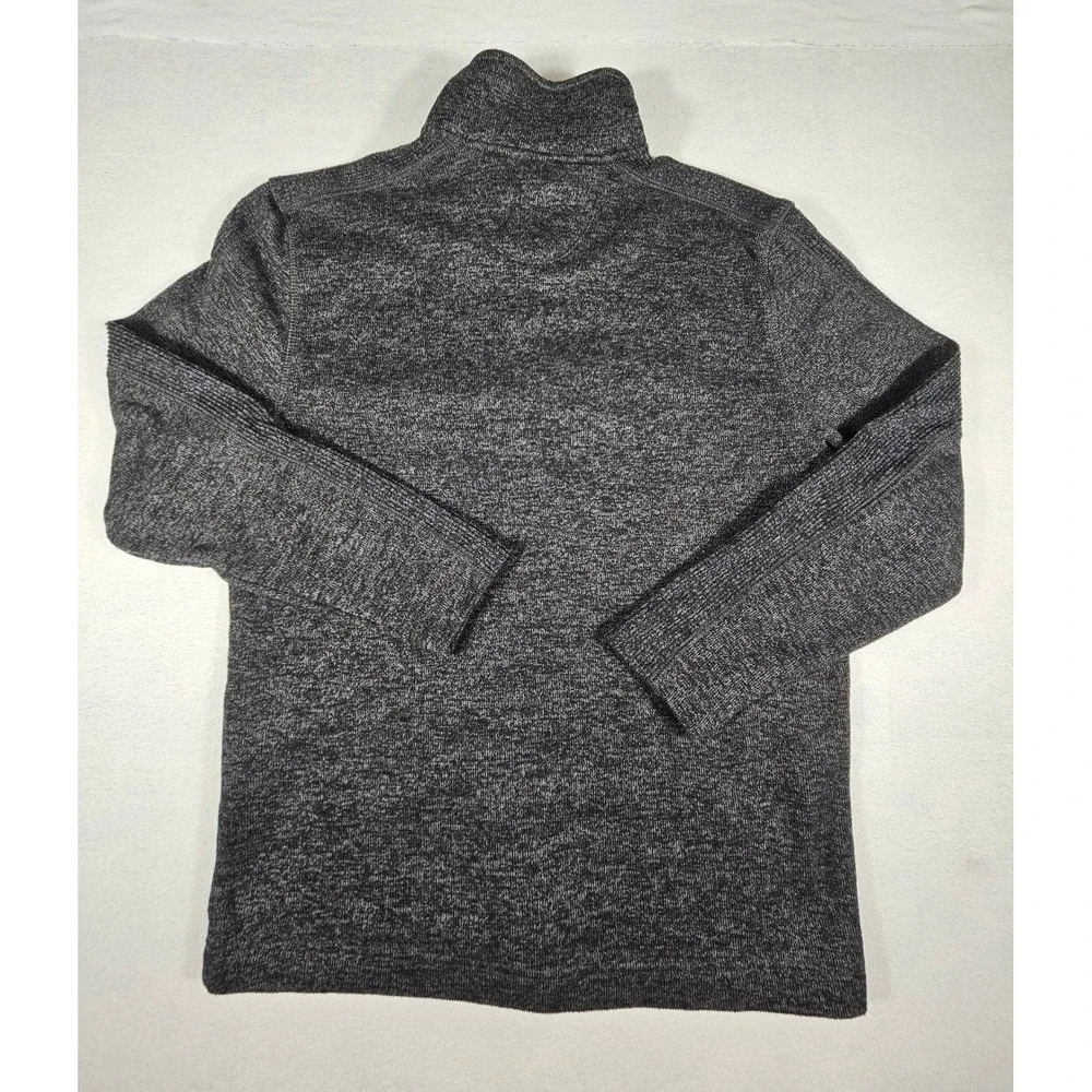 Van Heusen Flex Mens Large Gray Marled Mock‎ Neck Quarter Button Sweater 528520